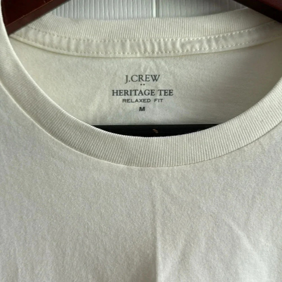 J. Crew Men's Long-Sleeve Broken-In T-Shirt in Solid White Cotton Size M - Picture 2 of 4